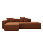 105.51  Modern L-Shape 5 Seater Modular Sectional Sofa Couch with Chaise Lounge, in Soft Lambswool Sherpa Fabric