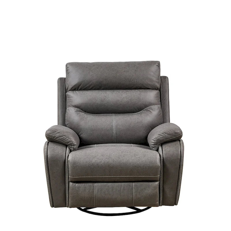 Grey Dual Motor Recliner Chair Featuring 240 Swivel, Rocking Function, USB Ports, and Adjustable Headrest