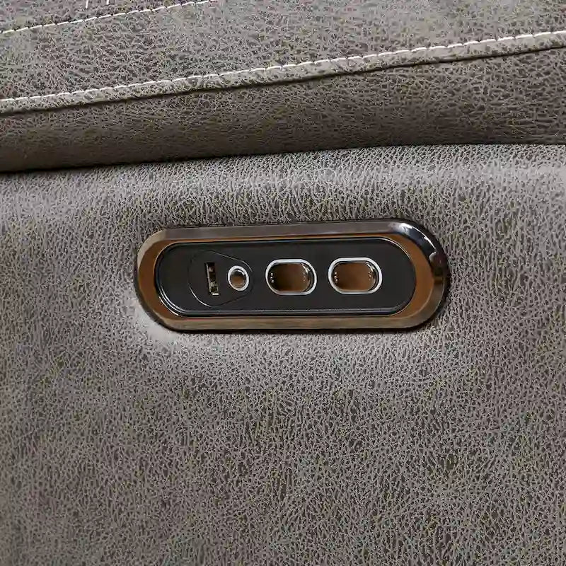 Grey Dual Motor Recliner Chair Featuring 240 Swivel, Rocking Function, USB Ports, and Adjustable Headrest