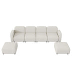 116  Modular U-Shaped Velvet 6-Seat Sectional Sofa with Two Ottomans, Reversible Design for Customizable Living Space