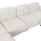 116  Modular U-Shaped Velvet 6-Seat Sectional Sofa with Two Ottomans, Reversible Design for Customizable Living Space