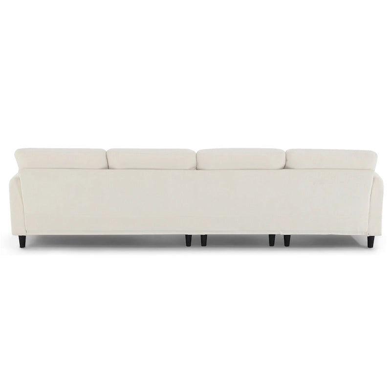 110  Modern L-Shaped Convertible 5-Seat Sectional Sofa with Removable Ottoman and 5 Cushions, Plush Chenille Fabric