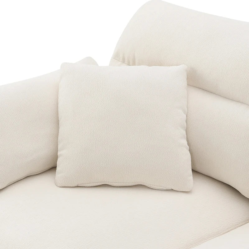 110  Modern L-Shaped Convertible 5-Seat Sectional Sofa with Removable Ottoman and 5 Cushions, Plush Chenille Fabric