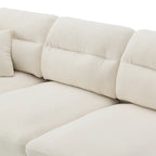 110  Modern L-Shaped Convertible 5-Seat Sectional Sofa with Removable Ottoman and 5 Cushions, Plush Chenille Fabric
