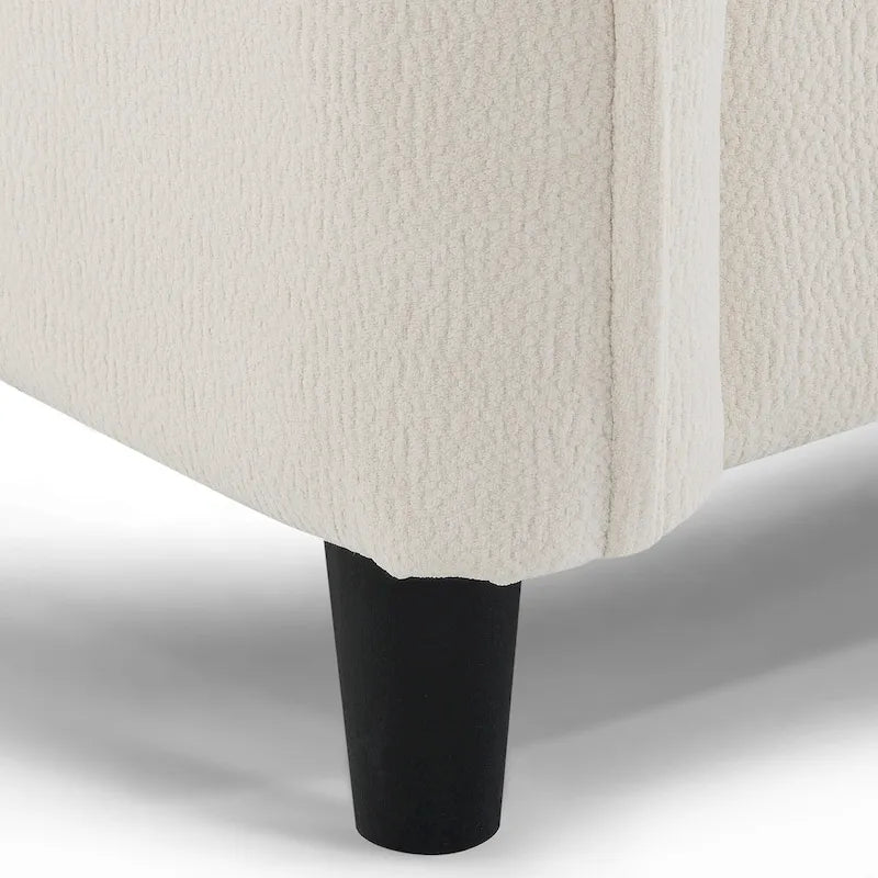 110  Modern L-Shaped Convertible 5-Seat Sectional Sofa with Removable Ottoman and 5 Cushions, Plush Chenille Fabric