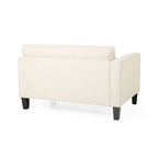 Beige Modern 101  3-seater Sofa with Wood Legs and Two Pillows for Living Room