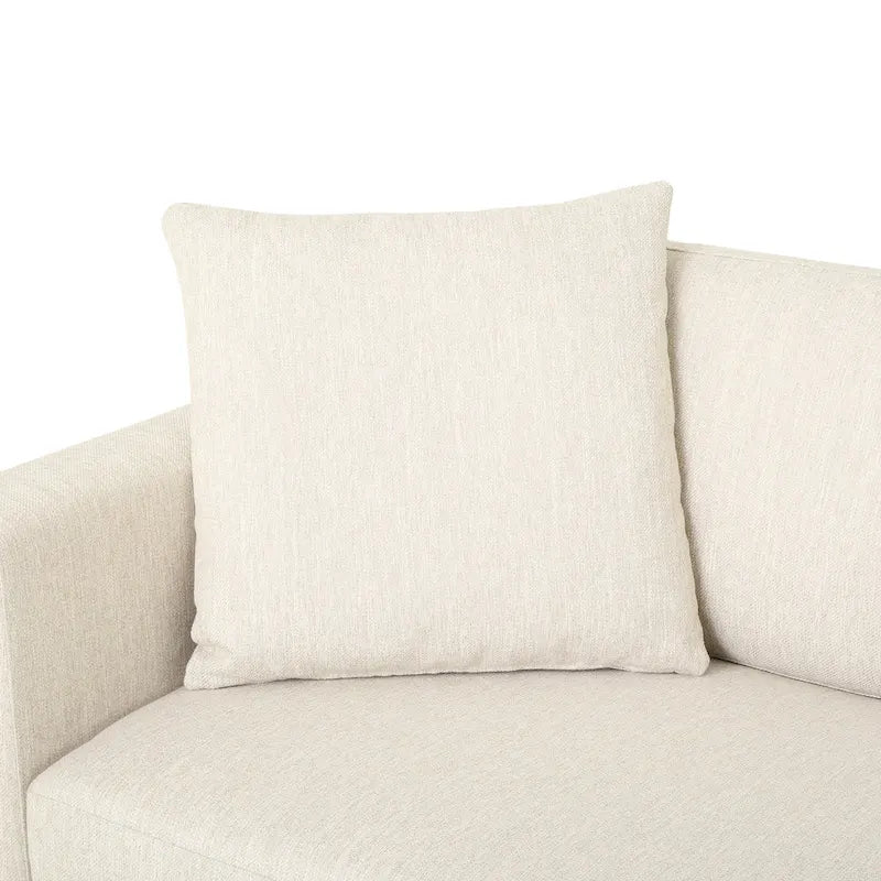 Beige Modern 101  3-seater Sofa with Wood Legs and Two Pillows for Living Room