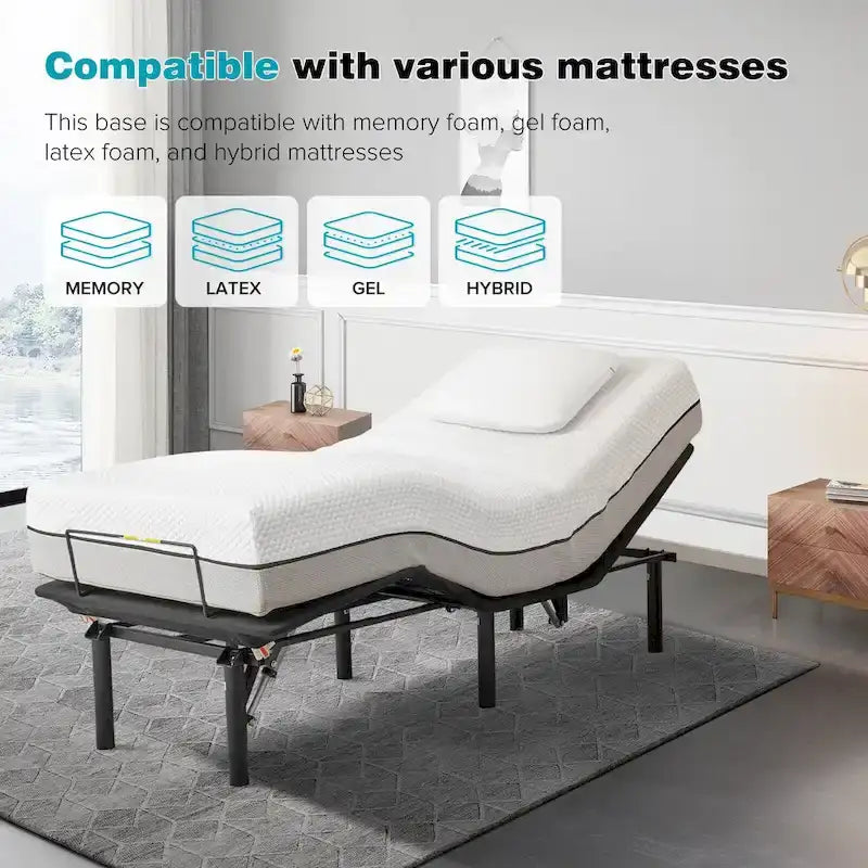 King Adjustable Bed Base with Motorized Incline
