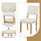 Farmhouse Style 5-Piece Wooden Dining Set with Round Table and 4 Lambswool-like Fabric Upholstered Chairs