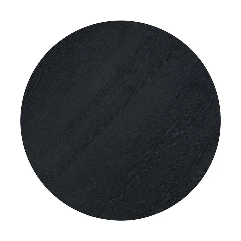 Farmhouse Style 5-Piece Wooden Dining Set with Round Table and 4 Lambswool-like Fabric Upholstered Chairs