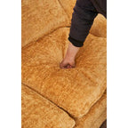 Yellow 101.6  Chenille L-Shaped Sectional Sofa with Ottoman