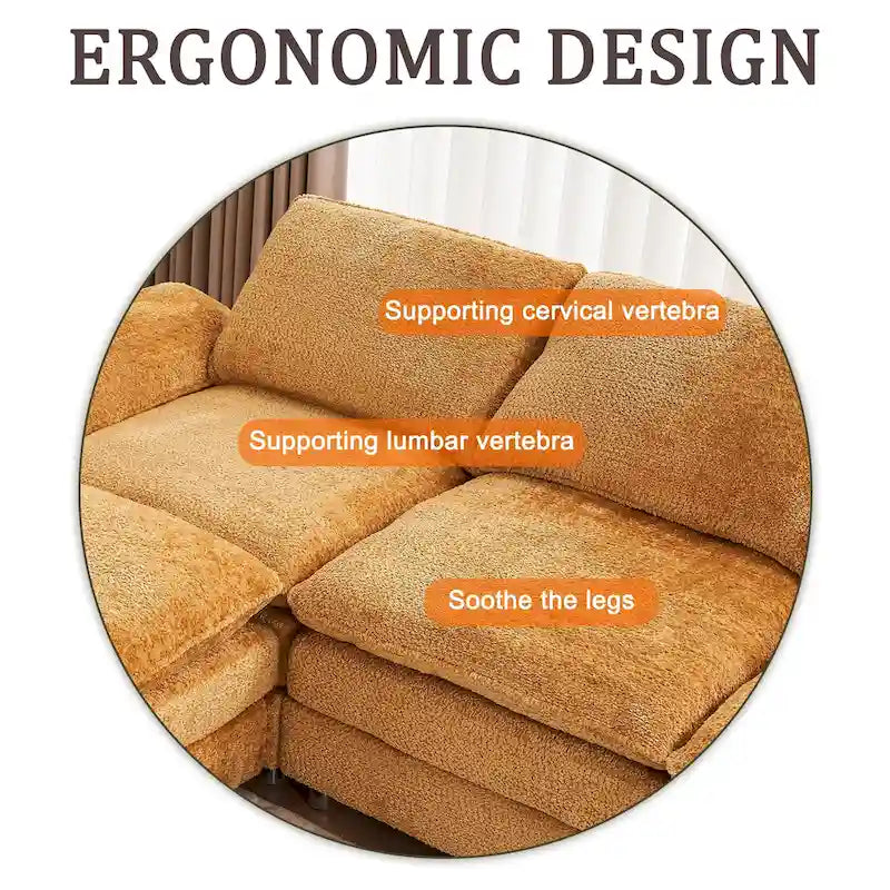 Yellow 101.6  Chenille L-Shaped Sectional Sofa with Ottoman