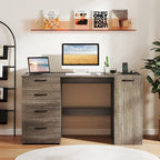 Home Office Desk 53 Inch with USB Ports Outlets and Storage Drawers