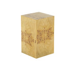 Wood Square Cube Side End Accent Table with Wood Grain Patterns - Brown - Roche River Decor