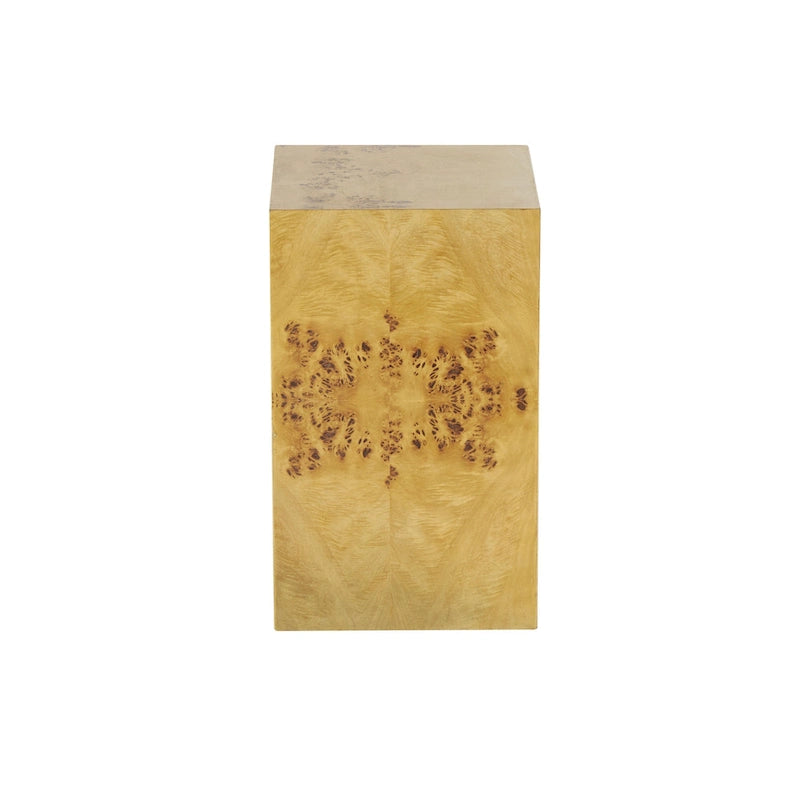 Wood Square Cube Side End Accent Table with Wood Grain Patterns - Brown - Roche River Decor