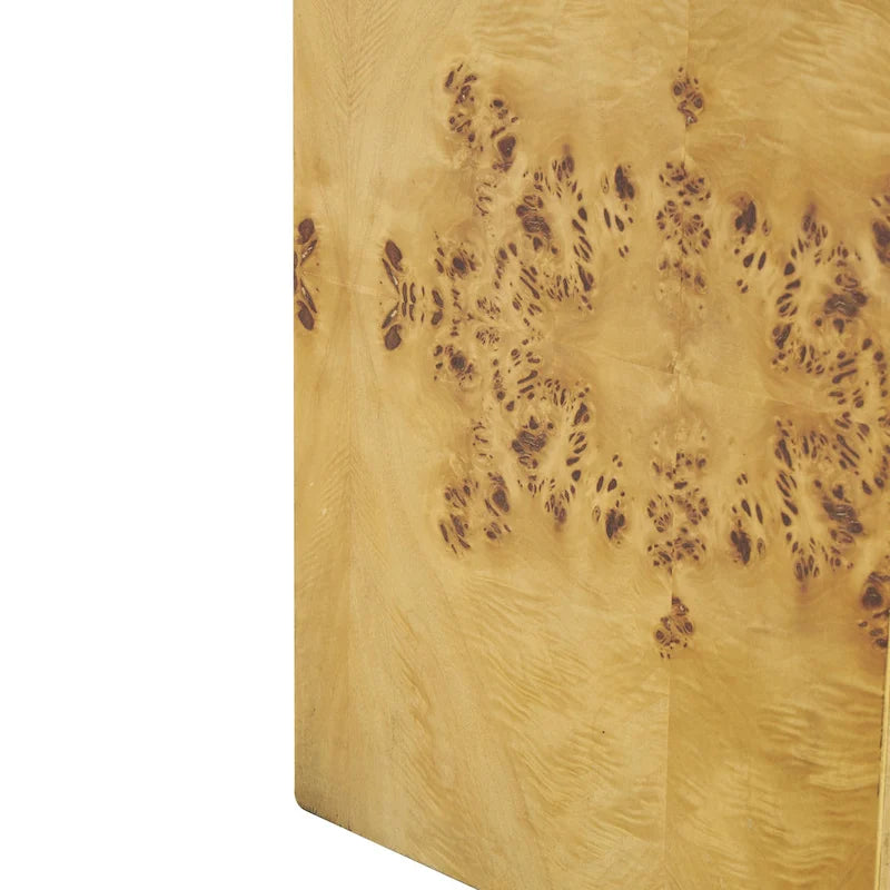 Wood Square Cube Side End Accent Table with Wood Grain Patterns - Brown - Roche River Decor