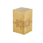 Wood Square Cube Side End Accent Table with Wood Grain Patterns - Brown - Roche River Decor