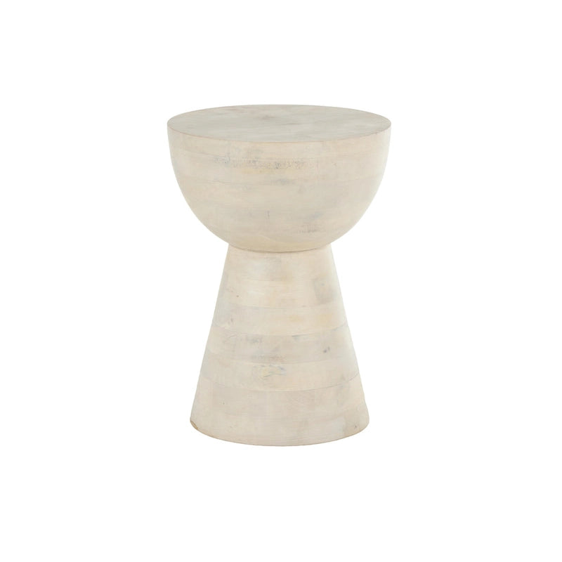Mango Wood Side End Accent Table - Cream - Roche River Decor