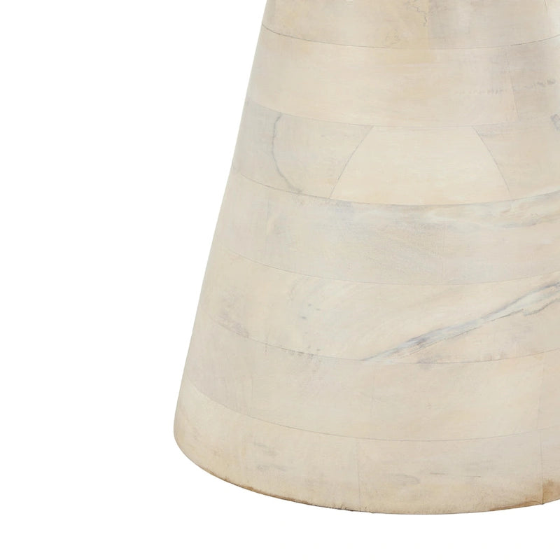 Mango Wood Side End Accent Table - Cream - Roche River Decor