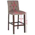 SAFAVIEH Jelka 31.5 Inch Bar Stool (Set of 2) - 19  x 20  x 44  - 19Wx23Dx44H