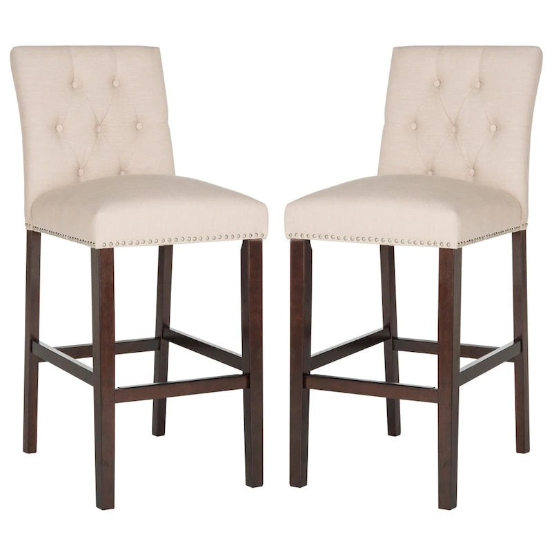 SAFAVIEH Jelka 31.5 Inch Bar Stool (Set of 2) - 19  x 20  x 44  - 19Wx23Dx44H