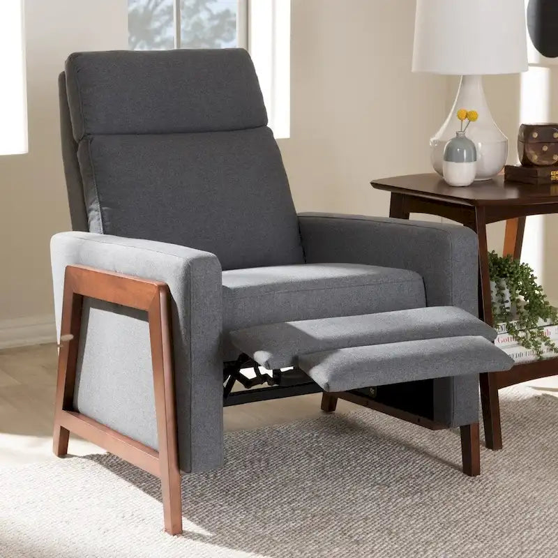 Mid-century Fabric Recliner by Baxton Studio