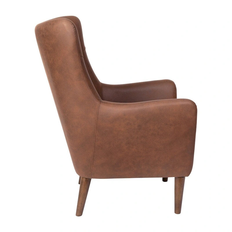 Commercial Upholstered Wingback Accent Chair with Wooden Frame and Legs - 33.25 D x 29.75 W x 41.25 H