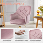 Velvet Swivel Shell Chair for Living Room ,Office chair