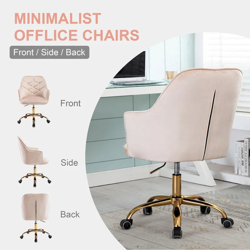 Velvet Swivel Shell Chair for Living Room ,Office chair