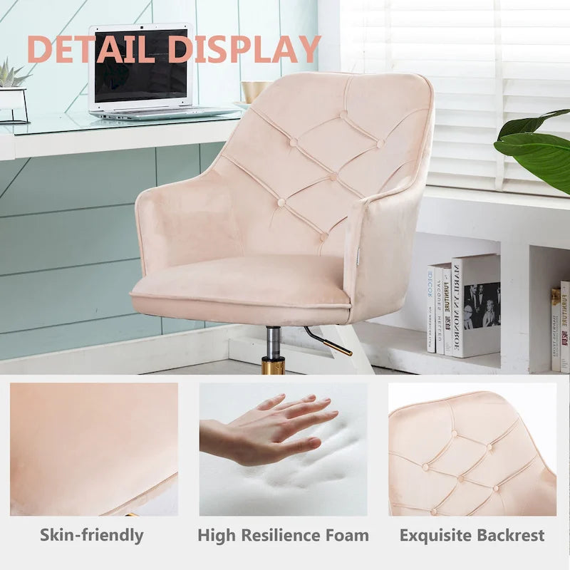 Velvet Swivel Shell Chair for Living Room ,Office chair