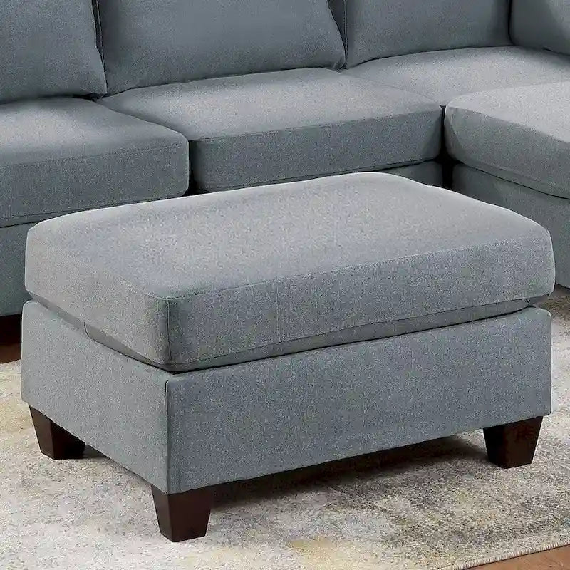 Linen Like Fabric Ottoman