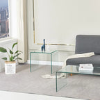 Glass Console Table, Transparent Tempered Glass Console Table