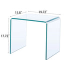 Glass Console Table, Transparent Tempered Glass Console Table
