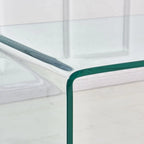 Glass Console Table, Transparent Tempered Glass Console Table
