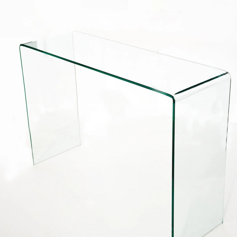 Glass Console Table, Transparent Tempered Glass Console Table