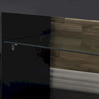 Modern 51-in Glass Shelf Storage TV Stand for TVs up to 69-in with LED Light