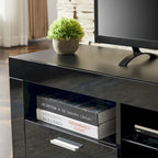 Modern 51-in Glass Shelf Storage TV Stand for TVs up to 69-in with LED Light