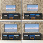 Modern 51-in Glass Shelf Storage TV Stand for TVs up to 69-in with LED Light