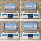 Modern 51-in Glass Shelf Storage TV Stand for TVs up to 69-in with LED Light