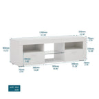 Modern 51-in Glass Shelf Storage TV Stand for TVs up to 69-in with LED Light