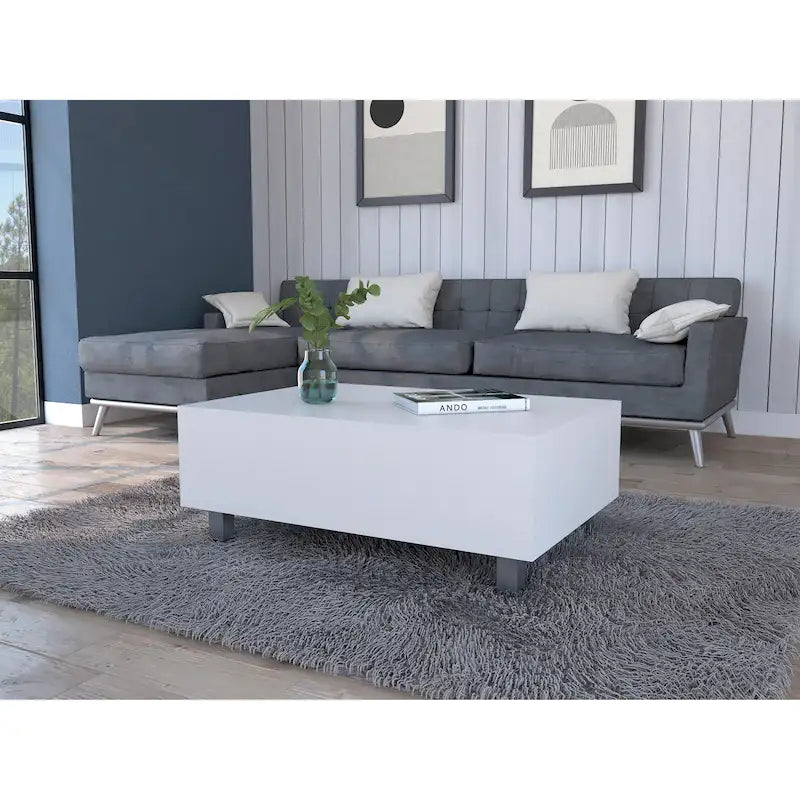 FM Furniture Boston Lift Top Coffee Table with Hidden Storage Compartment