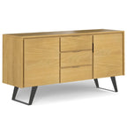 WYNDENHALL Mitchell Metal 60 inch Wide Rectangle Modern Industrial Sideboard Buffet in OAK WOOD - 60  x 17  x 30