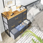 Multifunction 7 Drawers Furniture Storage Chest Grey 7-Drawer Dresser