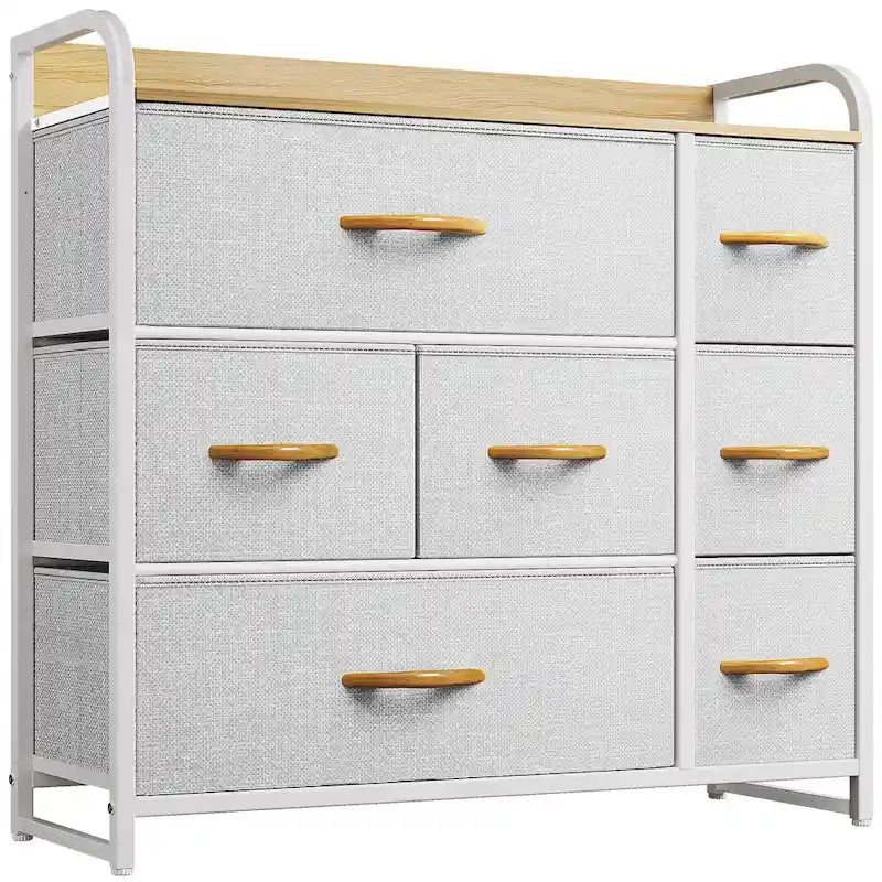 Multifunction 7 Drawers Furniture Storage Chest Grey 7-Drawer Dresser