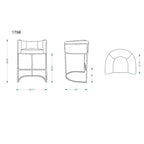 Manhattan Comfort Cosmopolitan 33.8 in. Black Metal Counter Height Bar Stool (Set of 3)