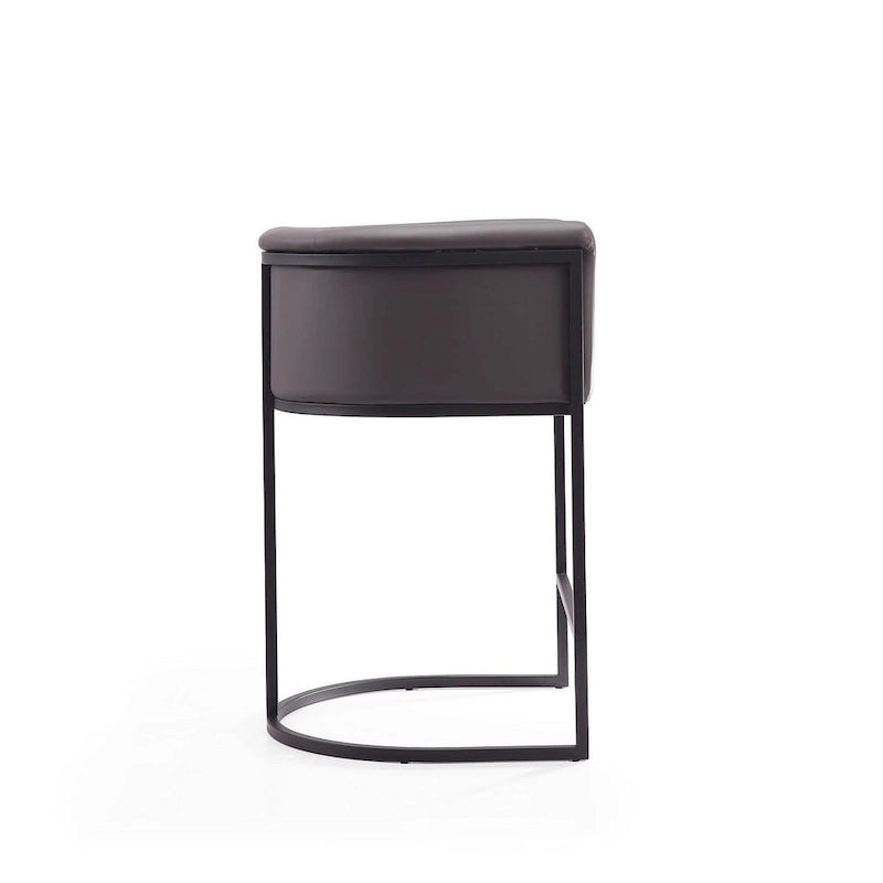 Manhattan Comfort Cosmopolitan 33.8 in. Black Metal Counter Height Bar Stool (Set of 3)