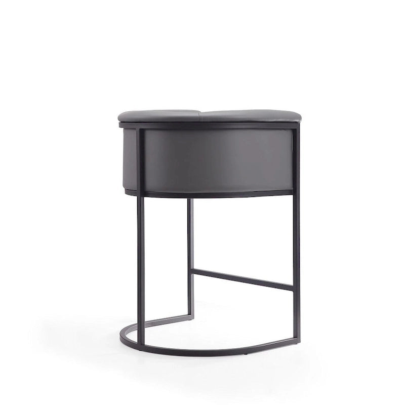 Manhattan Comfort Cosmopolitan 33.8 in. Black Metal Counter Height Bar Stool (Set of 3)