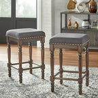 Lifestorey Grafton Turned Leg Counter Stool (Set of 2)
