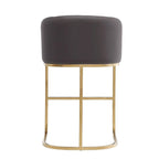 Manhattan Comfort Louvre 36 in. Titanium Gold Stainless Steel Counter Height Bar Stool