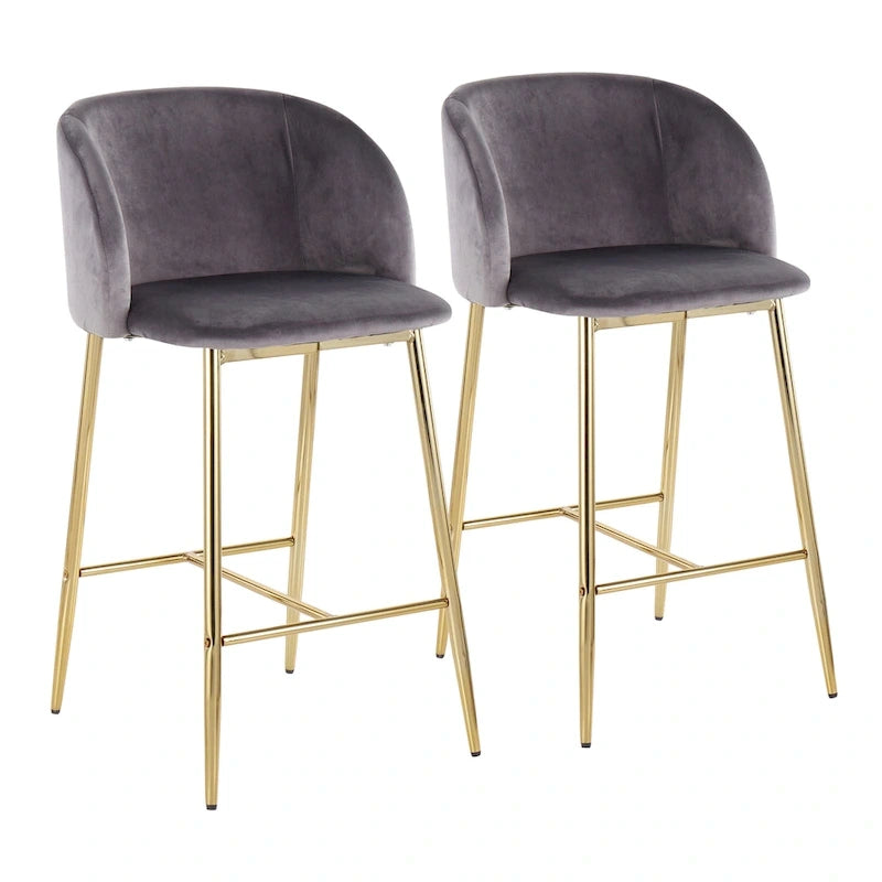 Silver Orchid Harding Velvet Counter Stool (Set of 2)